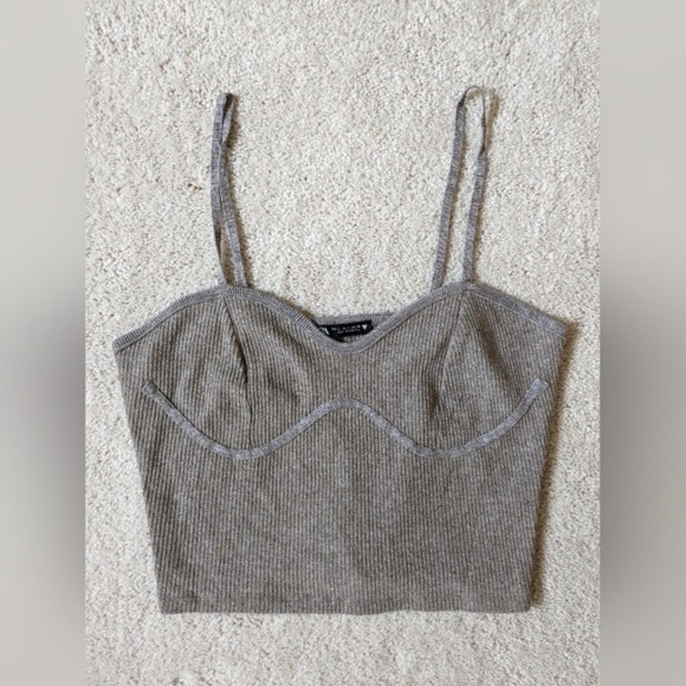 Zara Ribbed Crop Tank Size L